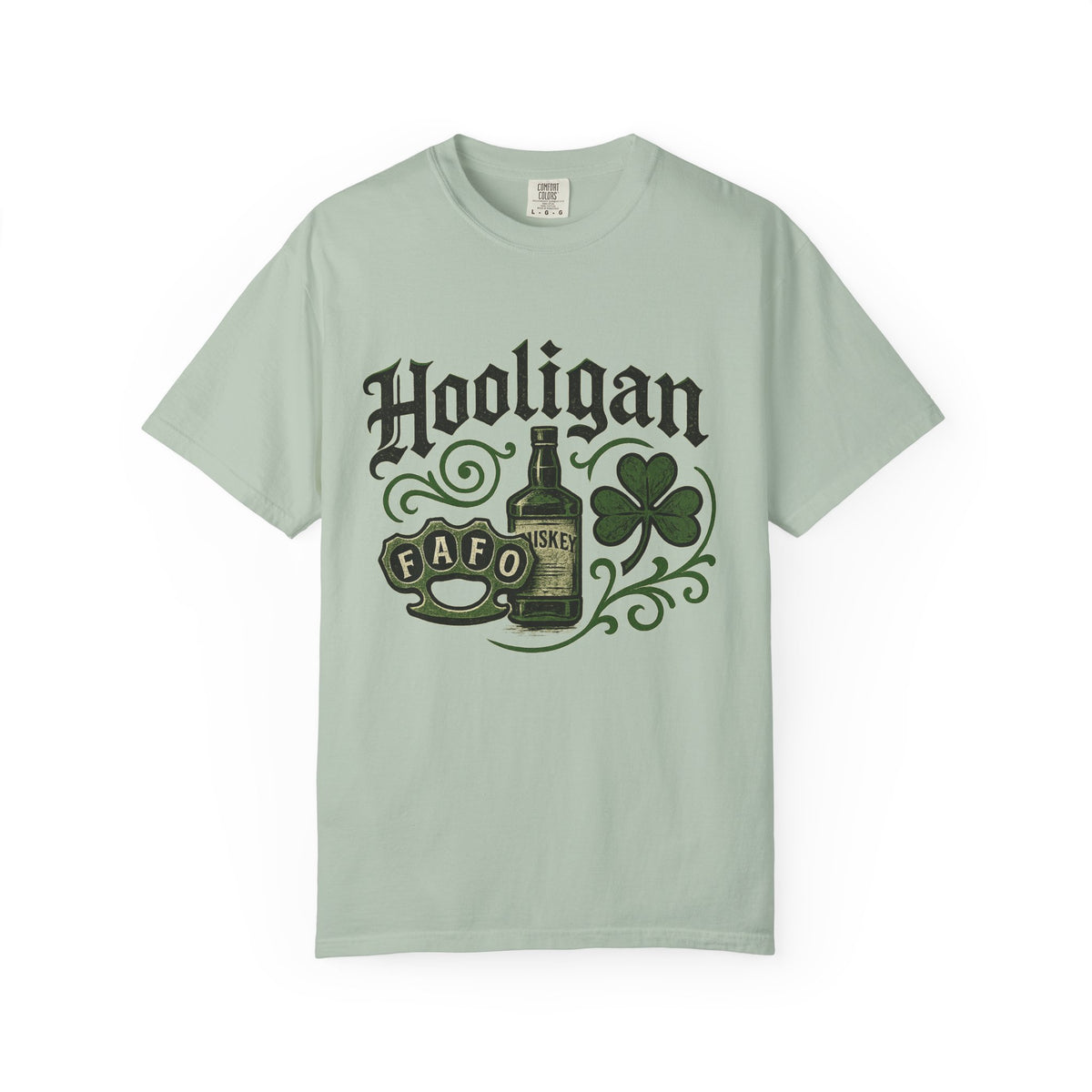 Hooligan T-shirt, Vintage Irish Tee, Unisex Funny Top, Casual Wear, Pub Crawl Outfit, Green Beer Shirt