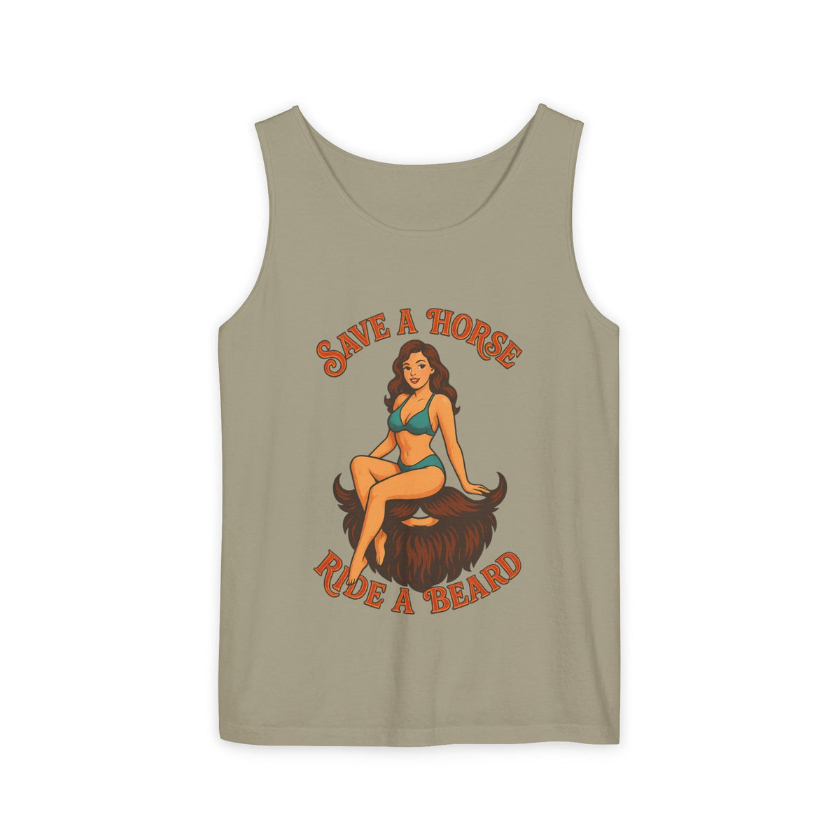 Save a Horse Ride a Beard Tank Top, Funny Graphic Tank, Unisex Summer Tee, Beachwear, Gift for Horse Lovers, Casual Wear