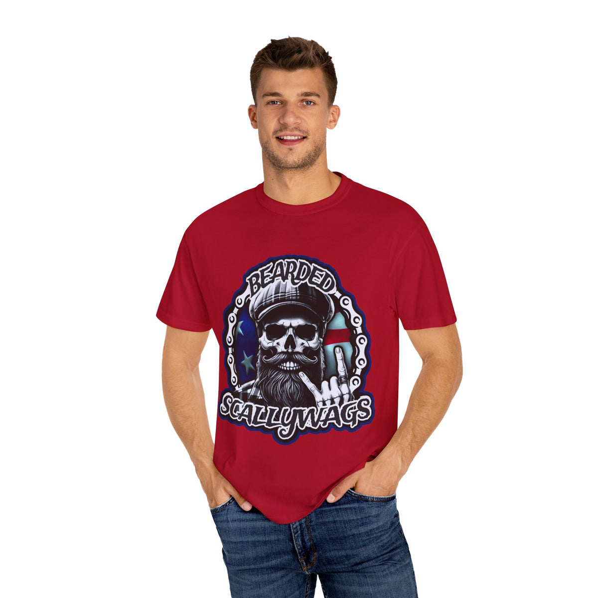Old Glory T-Shirt | Unisex Garment-Dyed Tee for Pirate Lovers | Beachwear, Gift for Dad, Casual Wear, Festivals, Birthday Present