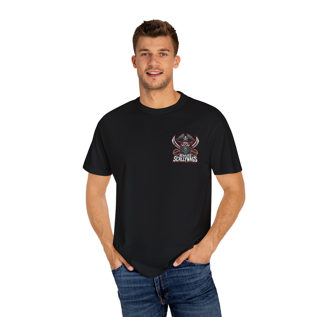 Scallywag Pirate back  Garment-Dyed T-shirt
