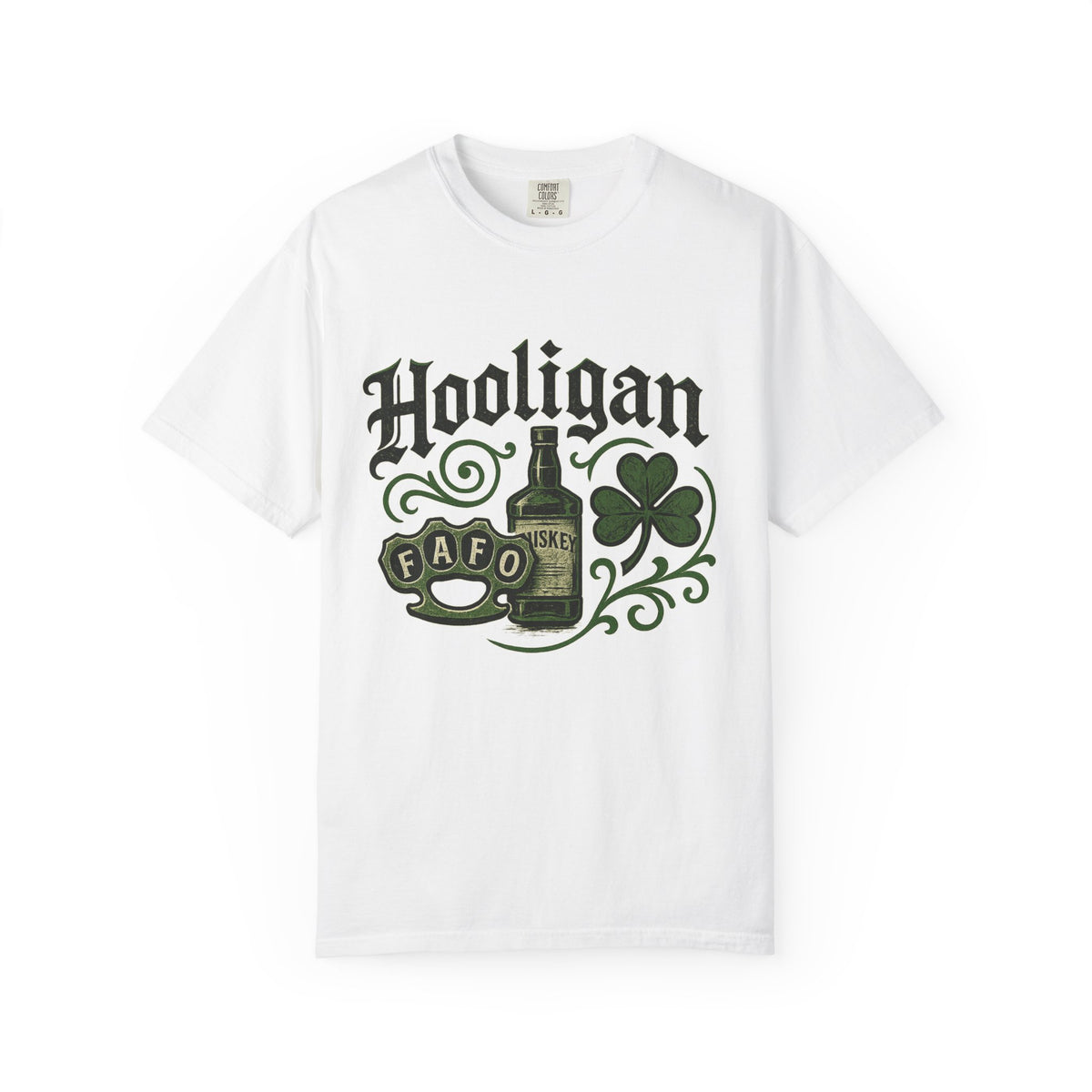 Hooligan T-shirt, Vintage Irish Tee, Unisex Funny Top, Casual Wear, Pub Crawl Outfit, Green Beer Shirt
