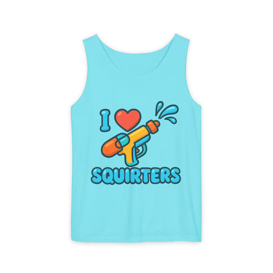 Squirters Unisex Tank Top, Summer Tee, Outdoor Apparel, Beachwear, Gift for Him/Her, Water Fight T-Shirt