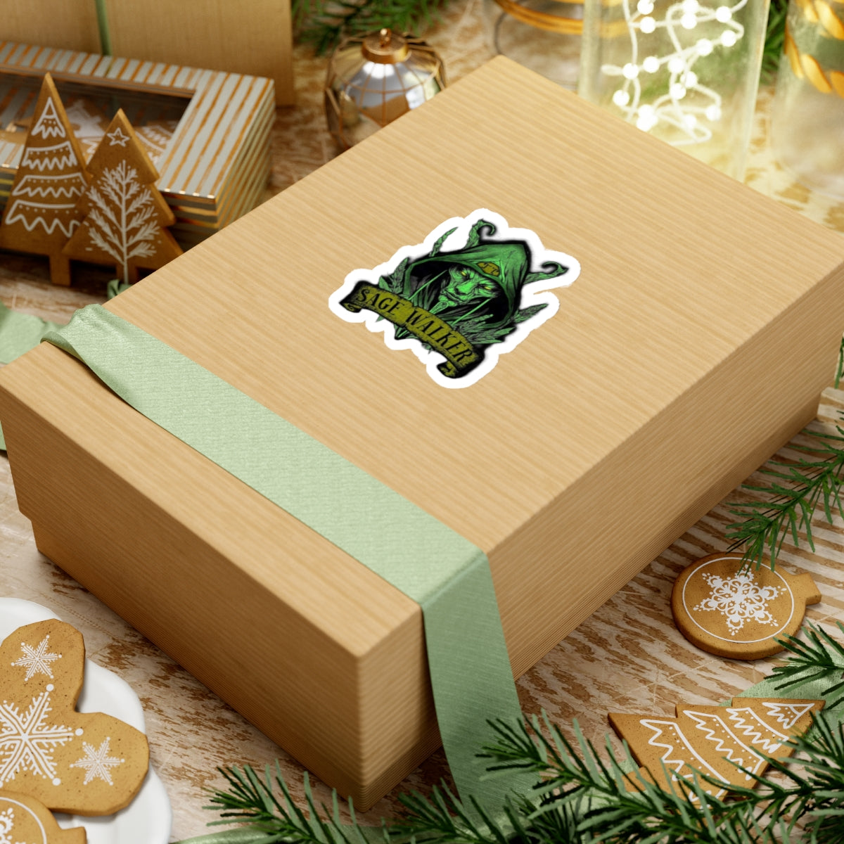 Sage Walker Green Kiss-Cut Stickers