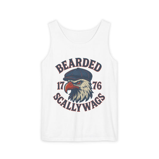 Bearded Scallywags Tank Top | Adjustable Unisex Summer Tee for Patriotism, Independence Day, Casual Wear, Memorial Day
