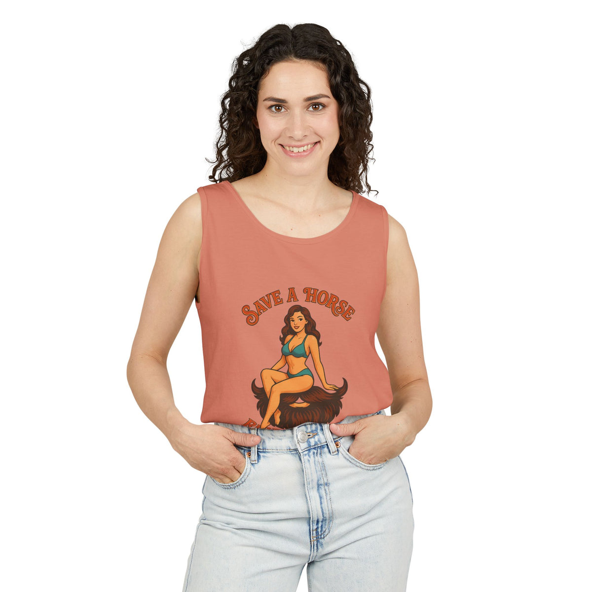 Cowgirl Vibe Graphic Tank Top, Summer Shirt, Western Apparel, Gift for Horse Lovers, Festival Outfit, Funny Tank Top