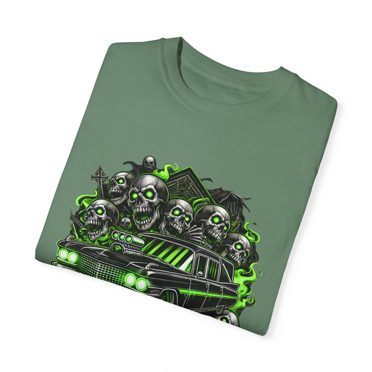Unisex Garment-Dyed T-shirt – Demented Ones Graphic Tee for Halloween Fans