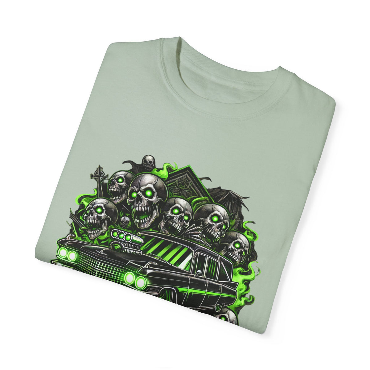 Unisex Garment-Dyed T-shirt – Demented Ones Graphic Tee for Halloween Fans