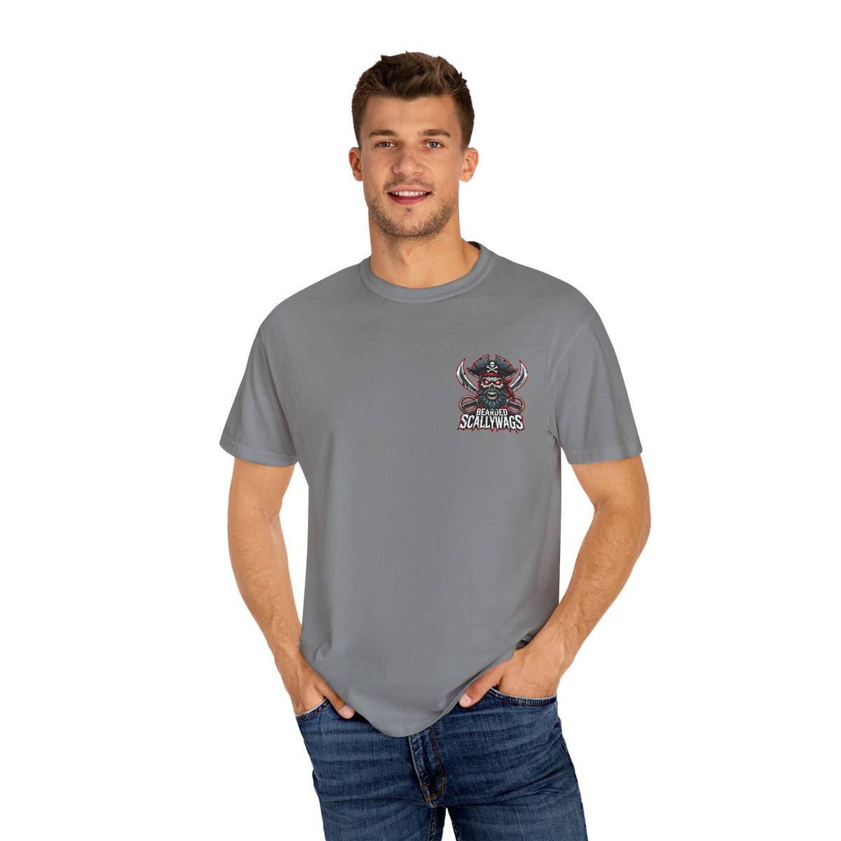 Scallywag Pirate back  Garment-Dyed T-shirt
