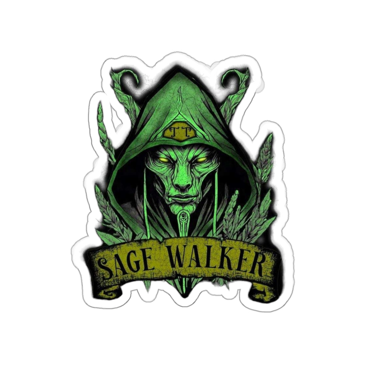 Sage Walker Green Kiss-Cut Stickers
