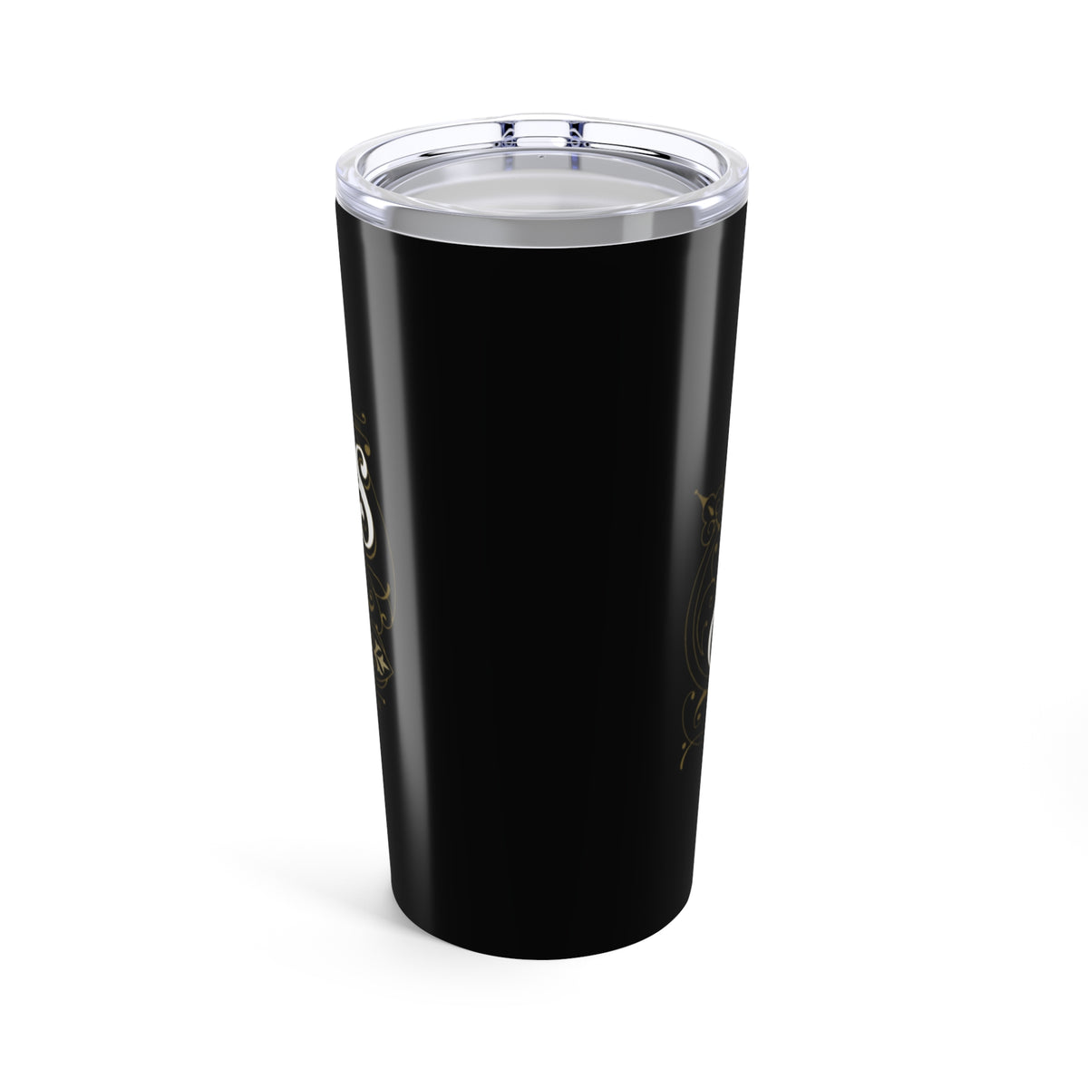 Elegant Black 20oz Tumbler with Gold Design - Perfect for Coffee Lovers and Gifts