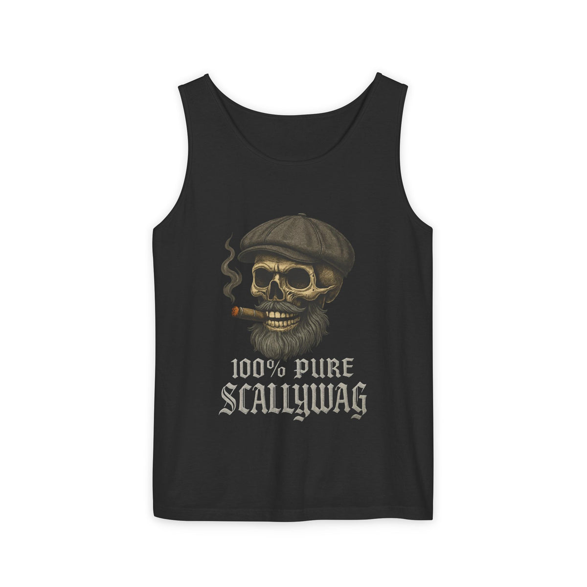 Skull and Smoke Tank Top, Unisex, Casual Wear, Summer Apparel, Cool Gift for Dads, Pirate Theme, Unique Party Shirt, Beachwear