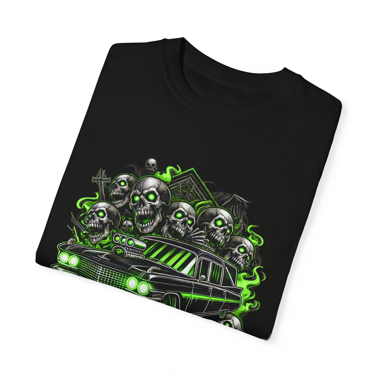 Unisex Garment-Dyed T-shirt – Demented Ones Graphic Tee for Halloween Fans