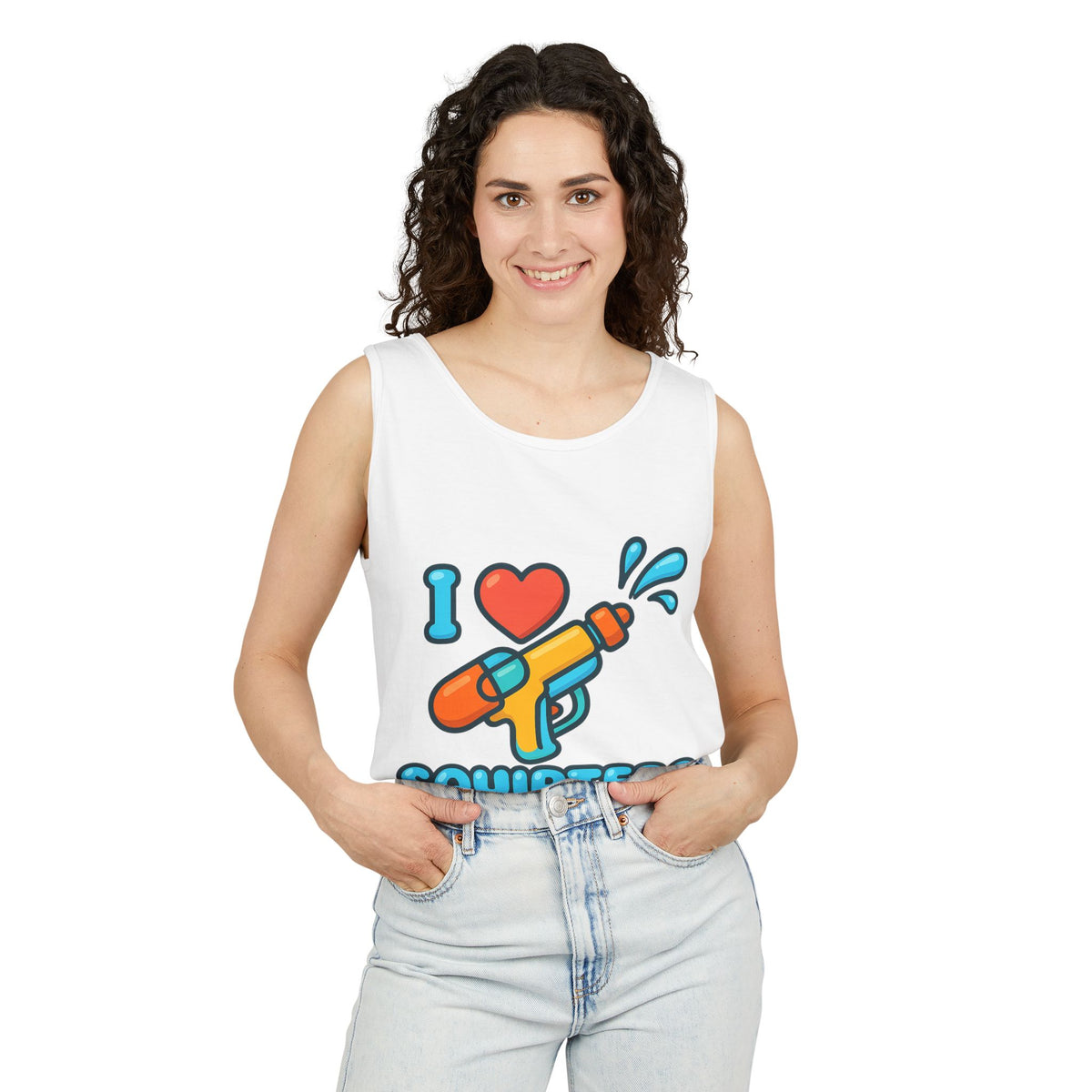 Squirters Unisex Tank Top, Summer Tee, Outdoor Apparel, Beachwear, Gift for Him/Her, Water Fight T-Shirt